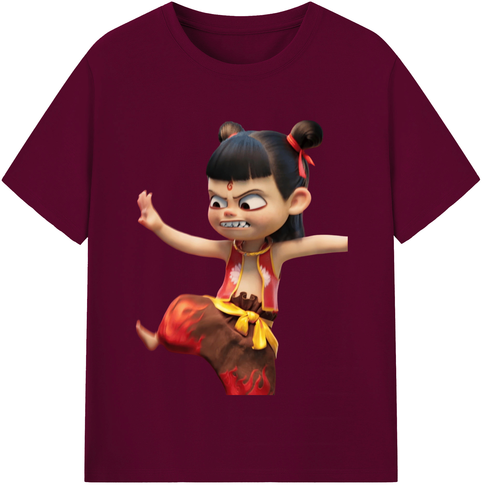 （画像用） Ne Zha 2 ナタ 魔童の大暴れ レディースカジュアルプリントTシャツ（綿100％）